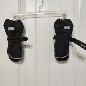 MCTI Kids Winter Mittens Black Fleece Lined Waterproof Insulated KDS-19 XXXS